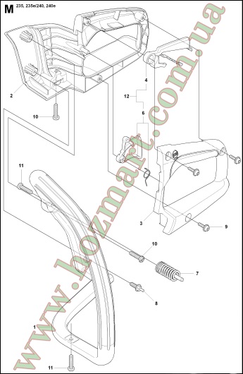 Ручка керування Husqvarna 240