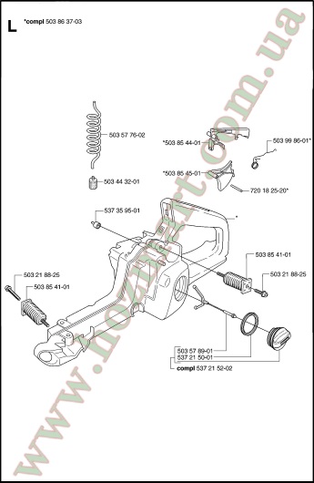 Бензобак, ручка Husqvarna 340