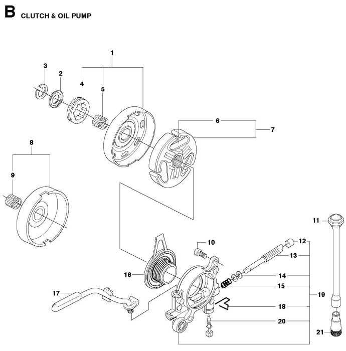 Барабан зчеплення 3/8"x8 до бензопил Hu, 5024404-03