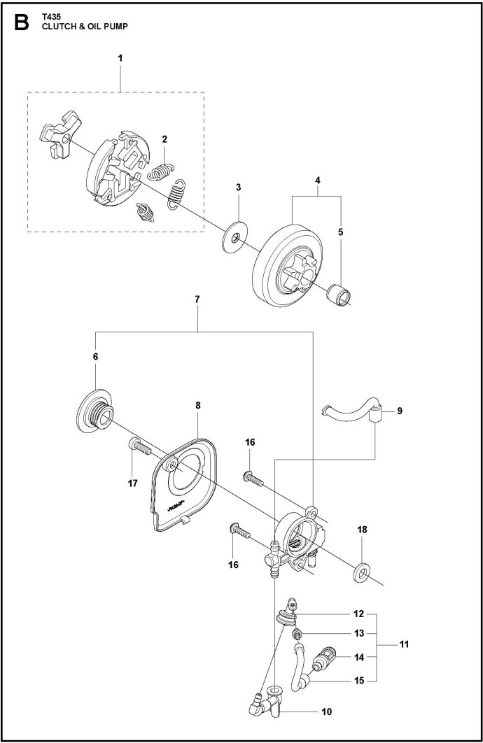 Барабан сцепления 3/8"x6 для бензопил Hu, 5230826-01