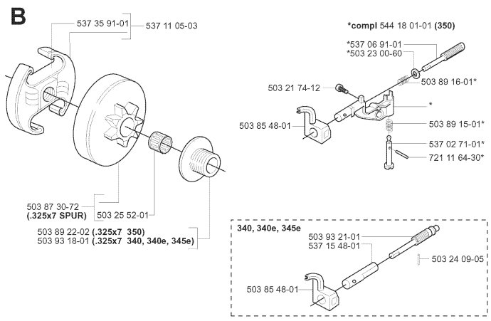 Барабан сцепления для бензопил Hu, Jon, McC, 5038730-72