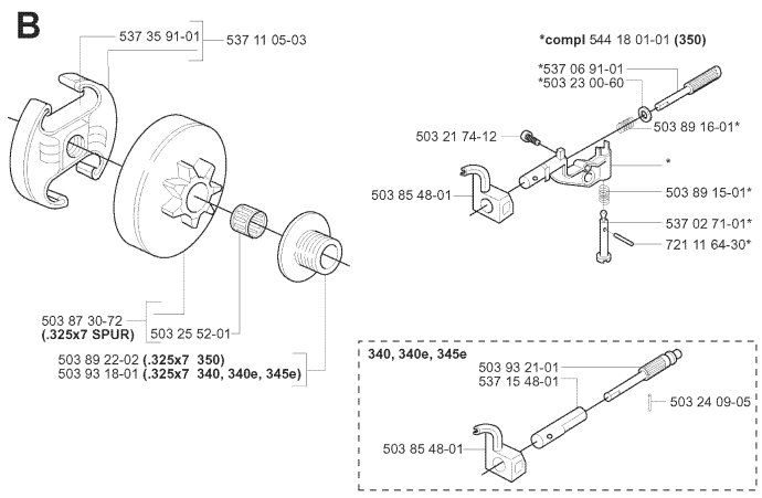 Барабан зчеплення до бензопи Hu, Jon, McC, 5038730-72