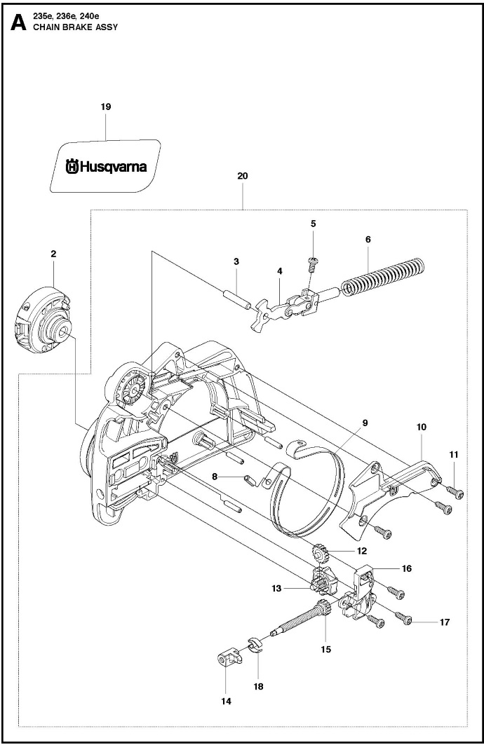 Коліно гальма ланцюга до бензопил Hu, Jon, McC, 5300579-40