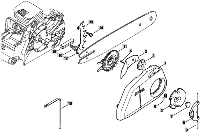 Упор зубчастий до бензопил Stihl MS 170, 171, 180, 181, 210, 211, 230, 250, 11236640501