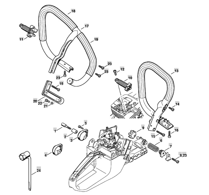 Ручка передня до бензопил Stihl MS 341, MS 361, 11357911700