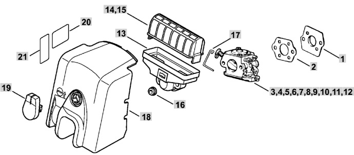 Крышка фильтра для бензопил Stihl MS 210, MS 230, MS 250, 11231401902