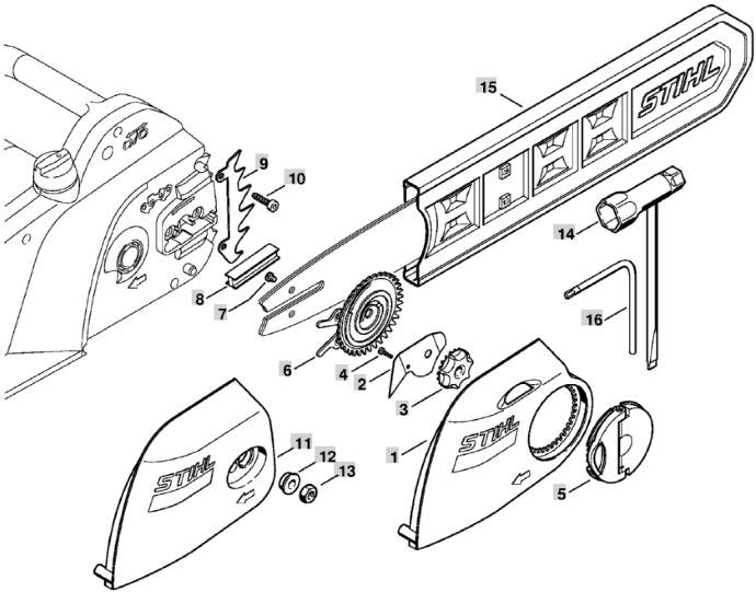 Кришка гальма ланцюга та зчеплення до електропил Stihl MSE 140, 160, 180, 200, 12080071000