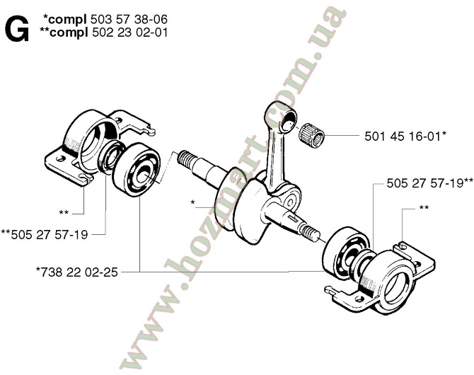 Коленвал Husqvarna 245