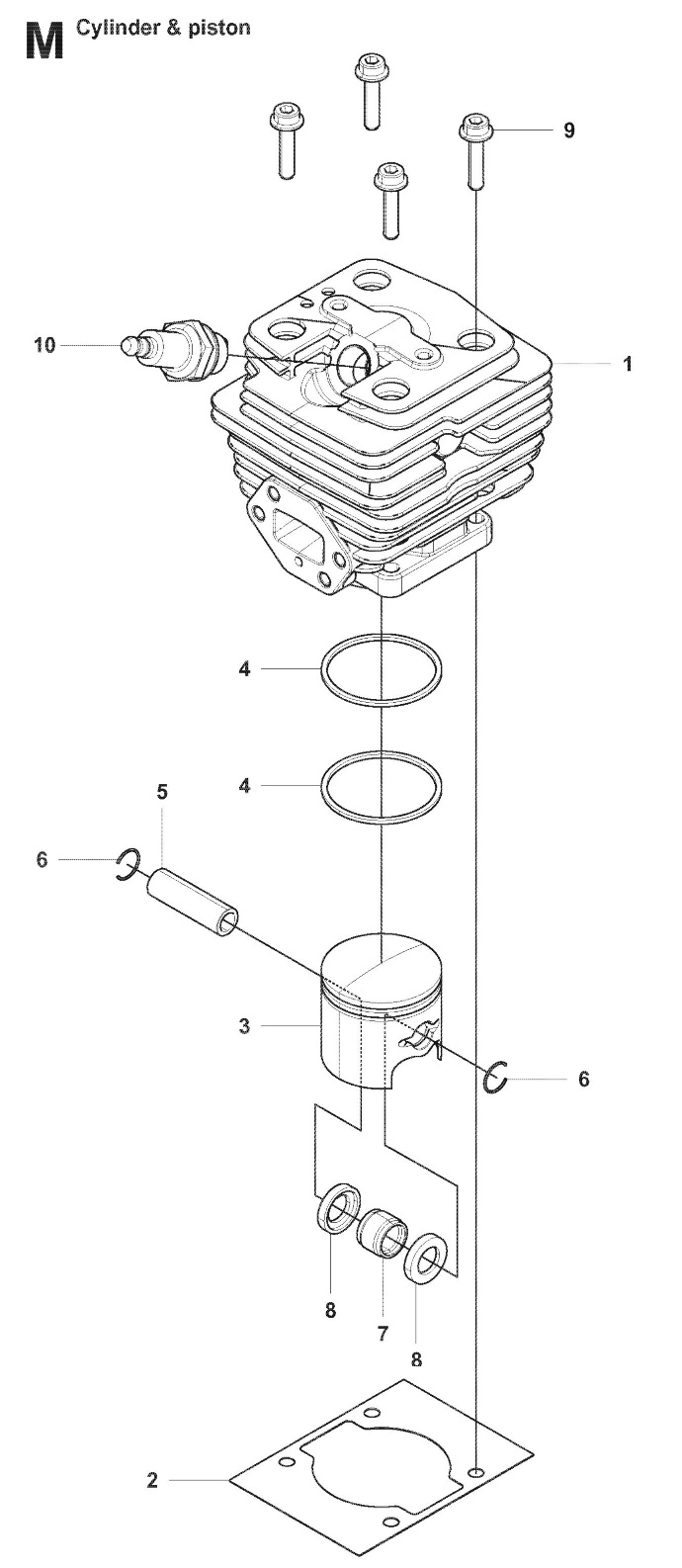 Прокладка цилиндра для мотокос Hu 143 R, 236 R, 5100643-01