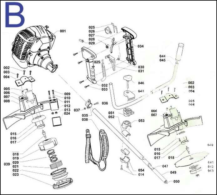 Деталировка мотокосы Sadko GTR-2100